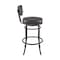 Armen Living Rees Swivel Counter or Bar Stool in Mocha Finish with Brown Faux Leather 840254333611 - alternate 3